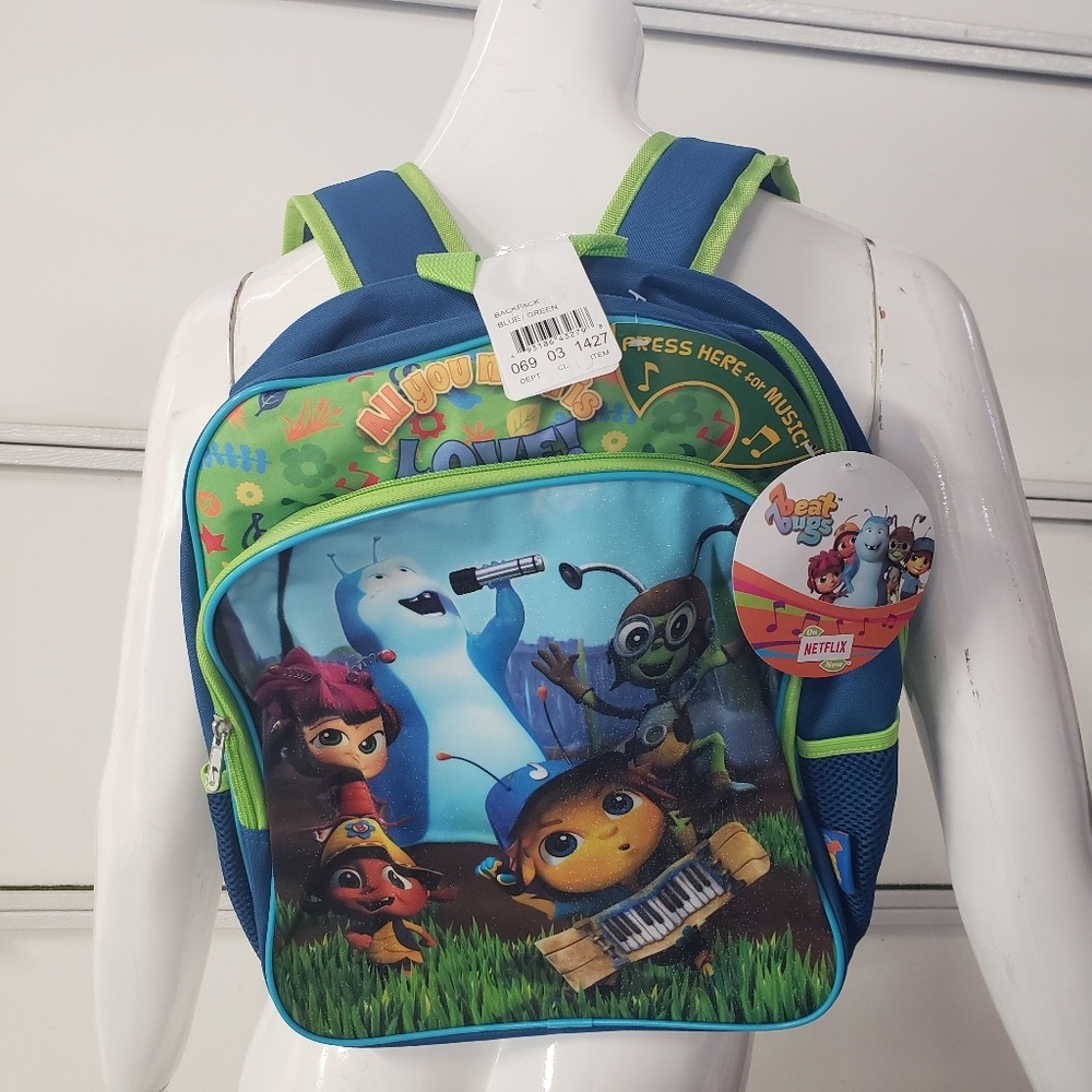 Netflix Beat Bugs School Kids Backpack Bookbag New